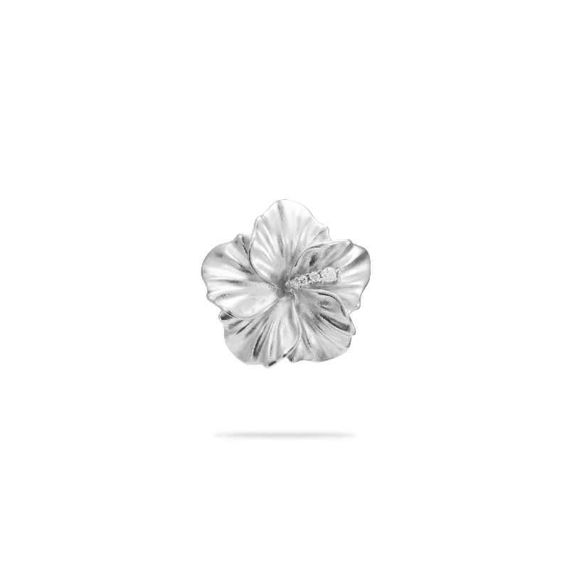 birthstone necklace for mom Hawaiian Gardens Hibiscus Pendant in White Gold with Diamonds - 15mm birthstone necklace for mom Hawaiian Gardens Hibiscus Pendant in White Gold with Diamonds - 15mm
