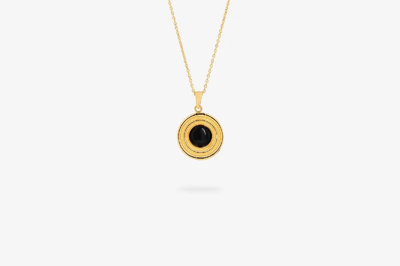 handmade resin flower earrings IX Anker 22K Gold Plated Pendant w. Onyx