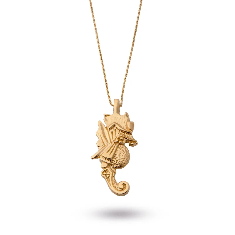 men’s tungsten wedding ring Seahorse Gold Plated Pendant