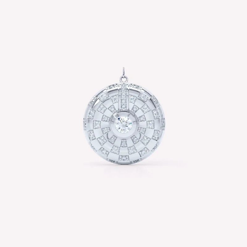 handcrafted braided silver bracelet Toi et Moi Checkerboard 18K Whitegold Pendant w. Lab-Grown Diamonds handcrafted braided silver bracelet Toi et Moi Checkerboard 18K Whitegold Pendant w. Lab-Grown Diamonds