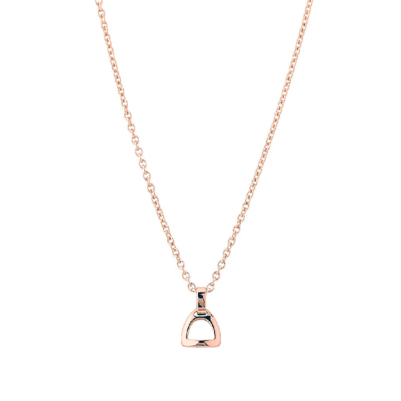 round cut diamond engagement ring Fiontini 18K Rosegold Pendant w. 2 Diamonds