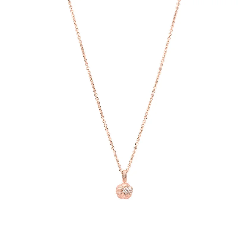 minimalist sapphire drop necklace Savá 18K Rosegold Pendant w. 16 Diamonds