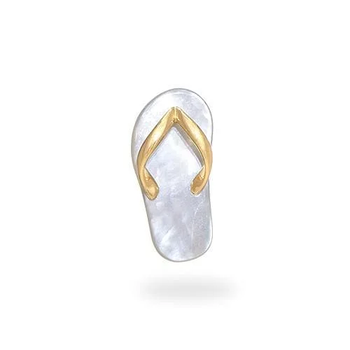 raw amethyst ring silver White Mother of Pearl Slipper Pendant in Gold