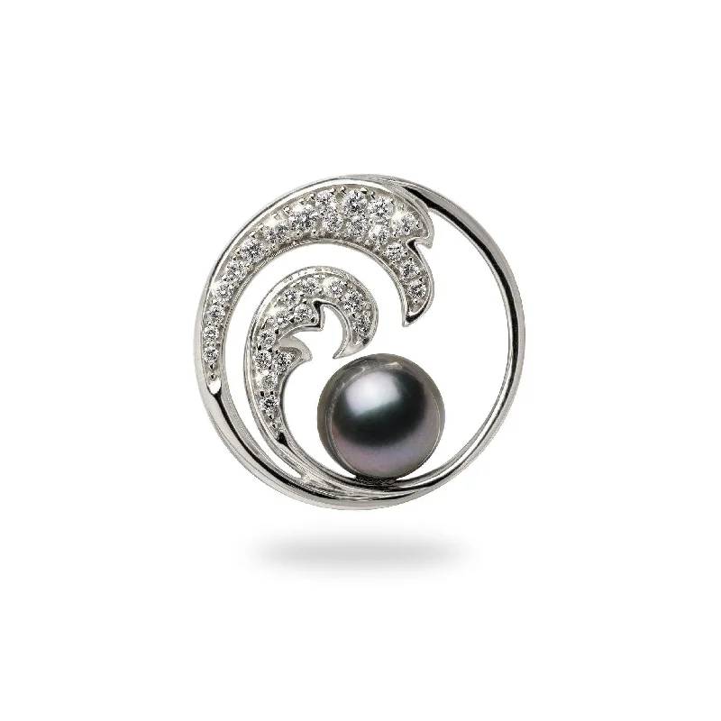 celestial meteor shower earrings Nalu Tahitian Black Pearl Pendant in White Gold with Diamonds - 24mm celestial meteor shower earrings Nalu Tahitian Black Pearl Pendant in White Gold with Diamonds - 24mm