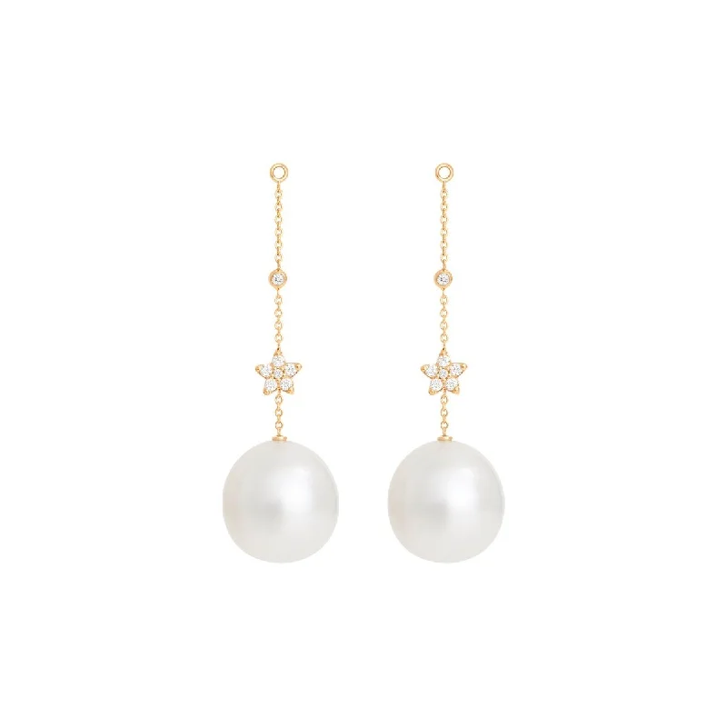 silver moon phase pendant Shooting Stars 18K Gold Earring-pendants w. Diamonds & Pearls silver moon phase pendant Shooting Stars 18K Gold Earring-pendants w. Diamonds & Pearls