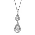 diamond tennis bracelet real Pendant Pear Cut Cubic Zirconia in Halos 14K White gold diamond tennis bracelet real Pendant Pear Cut Cubic Zirconia in Halos 14K White gold