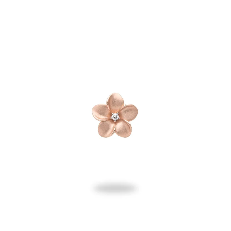 rose gold initial pendant necklace Plumeria Pendant in Rose Gold with Diamond - 9mm rose gold initial pendant necklace Plumeria Pendant in Rose Gold with Diamond - 9mm