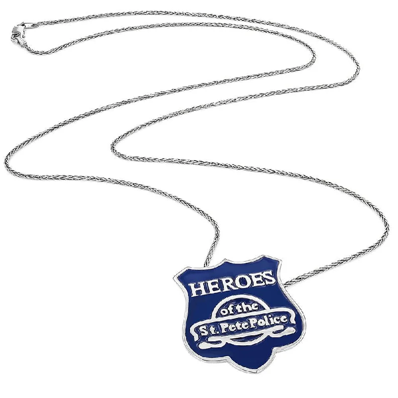 bezel set engagement ring modern Sterling Silver Heroes Of The St. Pete Police Pendant bezel set engagement ring modern Sterling Silver Heroes Of The St. Pete Police Pendant