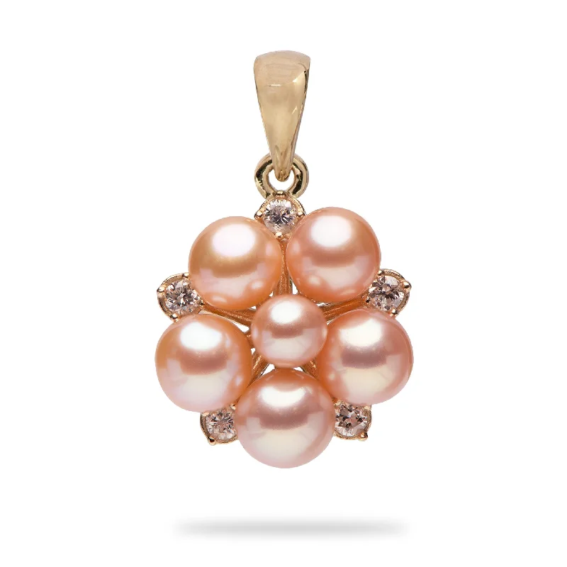 simple gold hoop earrings Tiny Bubbles Peach Freshwater Pearl Pendant in Gold with Diamonds simple gold hoop earrings Tiny Bubbles Peach Freshwater Pearl Pendant in Gold with Diamonds