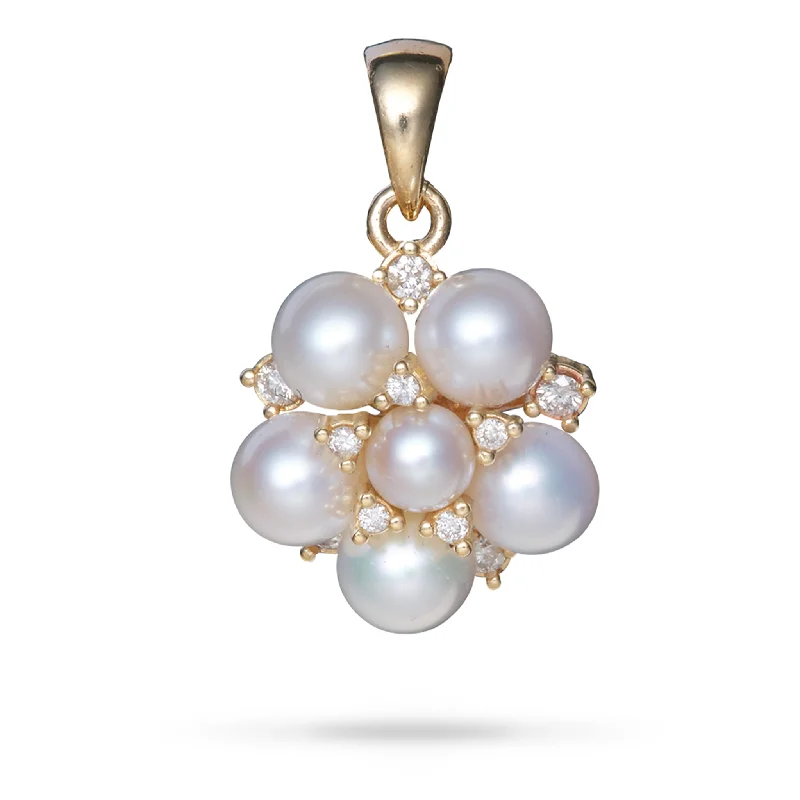 dainty birthstone ring for women Tiny Bubbles Freshwater White Pearl Pendant in Gold with Diamonds dainty birthstone ring for women Tiny Bubbles Freshwater White Pearl Pendant in Gold with Diamonds