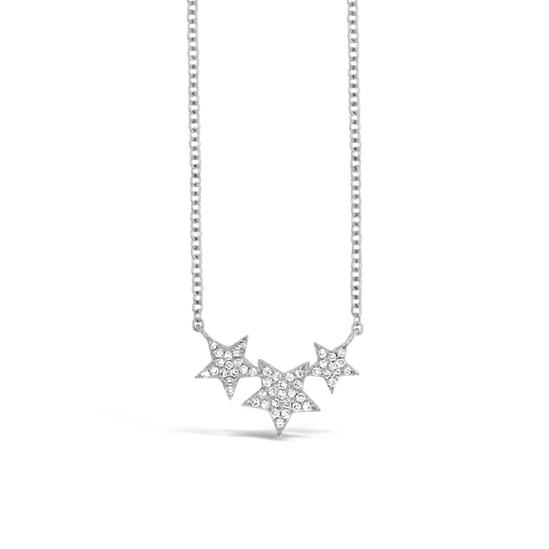 cubic zirconia tennis necklace Diamond Triple-Star Necklace