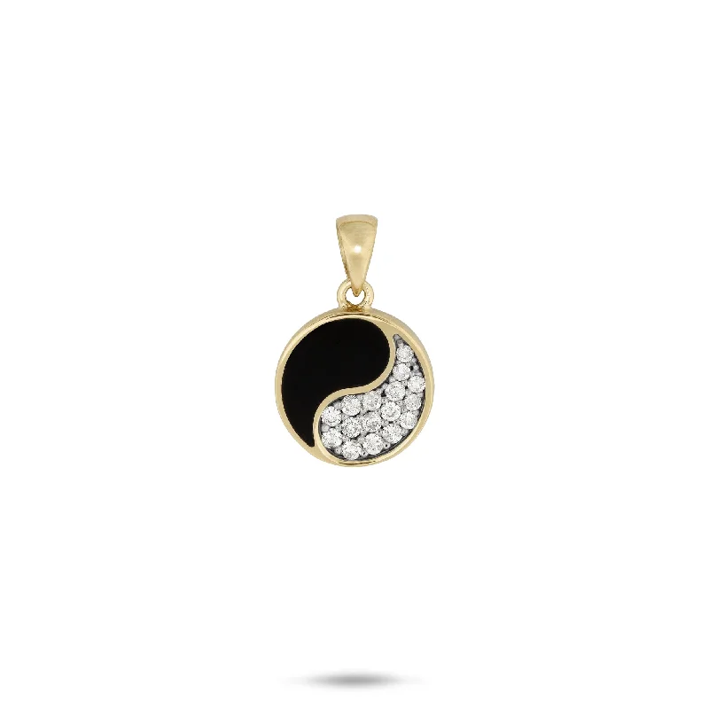 silver arrow pendant necklace Yin Yang Black Coral Pendant in Gold with Diamonds - 12mm silver arrow pendant necklace Yin Yang Black Coral Pendant in Gold with Diamonds - 12mm