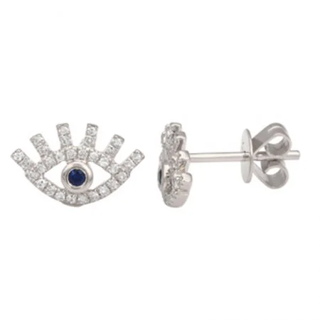 real tourmaline birthstone ring 14K White Gold Diamond + Sapphire Mini Evil Eyelash Earrings real tourmaline birthstone ring 14K White Gold Diamond + Sapphire Mini Evil Eyelash Earrings