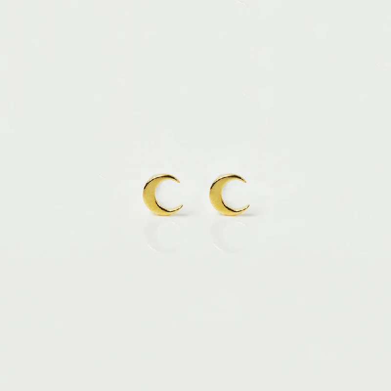 custom initial pendant necklace Mini New Moon Stud Earrings