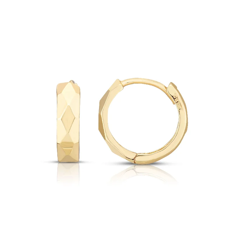 geometric diamond earrings gold 14k Gold Yellow Finish Diamond Cut Polished Huggie Earrings geometric diamond earrings gold 14k Gold Yellow Finish Diamond Cut Polished Huggie Earrings