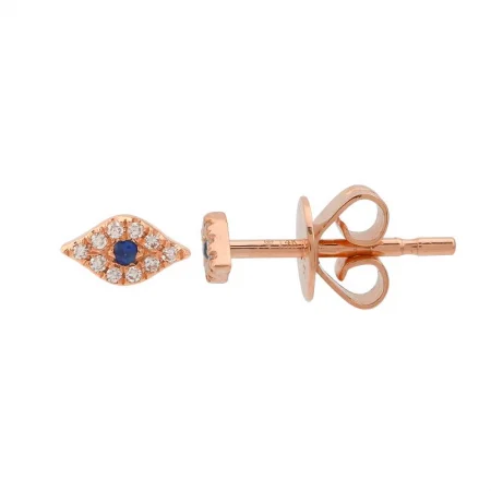 pearl and silver bracelet 14K Rose Gold Diamond + Sapphire Evil Eye Mini Earrings