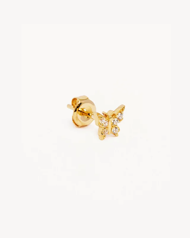 simple snake chain necklace 14k Solid Gold Fly With Me Earring