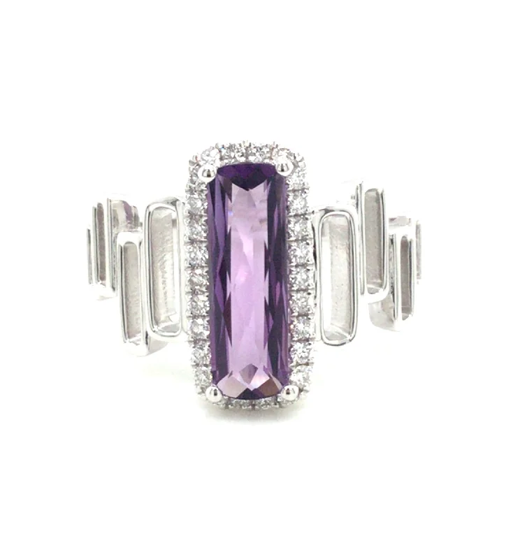 ruby and diamond engagement ring 14K White Classic Amethyst and Natural Diamond Ring Size 6.5 ruby and diamond engagement ring 14K White Classic Amethyst and Natural Diamond Ring Size 6.5
