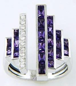 infinity knot wedding band 14K White Contemporary Amethyst and Natural Diamond Ring Size 7 infinity knot wedding band 14K White Contemporary Amethyst and Natural Diamond Ring Size 7