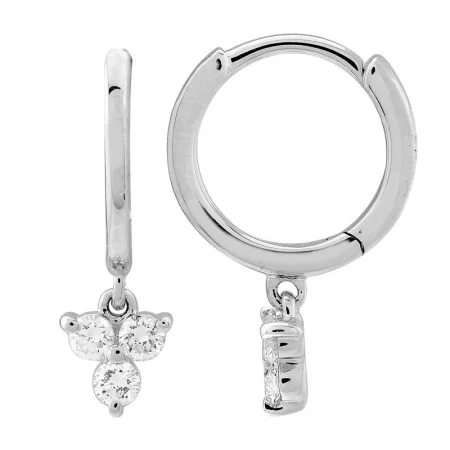 vintage-style filigree bracelet 14k White Gold Diamond Huggie Earrings