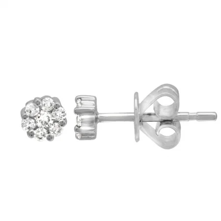 cubic zirconia tennis necklace 14K White Gold Diamond Mini Flower Cluster Earrings cubic zirconia tennis necklace 14K White Gold Diamond Mini Flower Cluster Earrings