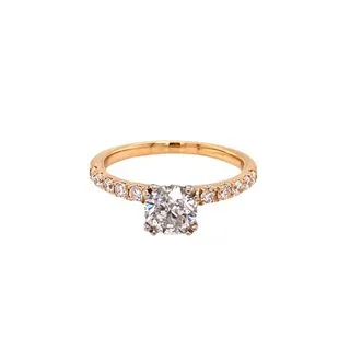 wedding band with diamonds 14K WHITE GOLD DIAMOND RING WITH DIAMOND SHANK 1.29 CT TW