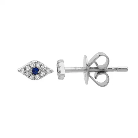 hammered copper wedding band 14K White Gold Diamond + Sapphire Evil Eye Mini Earrings hammered copper wedding band 14K White Gold Diamond + Sapphire Evil Eye Mini Earrings