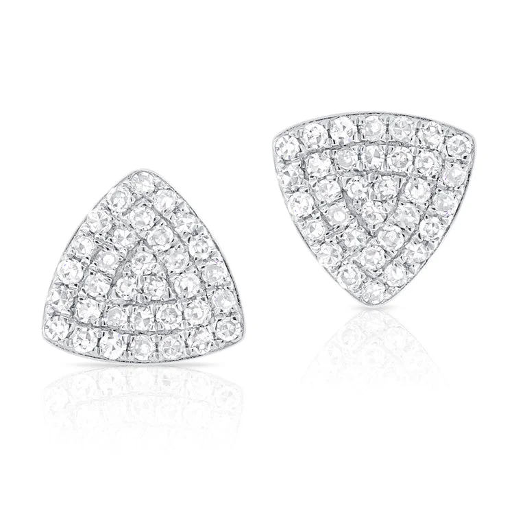 adjustable gemstone choker 14K White Gold Diamond Triangle Stud Earrings