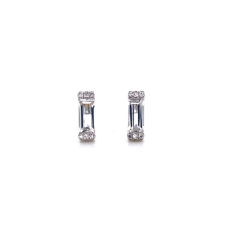 handmade braided leather necklace 14K White Gold Diamond + White Topaz Baguette Earrings handmade braided leather necklace 14K White Gold Diamond + White Topaz Baguette Earrings
