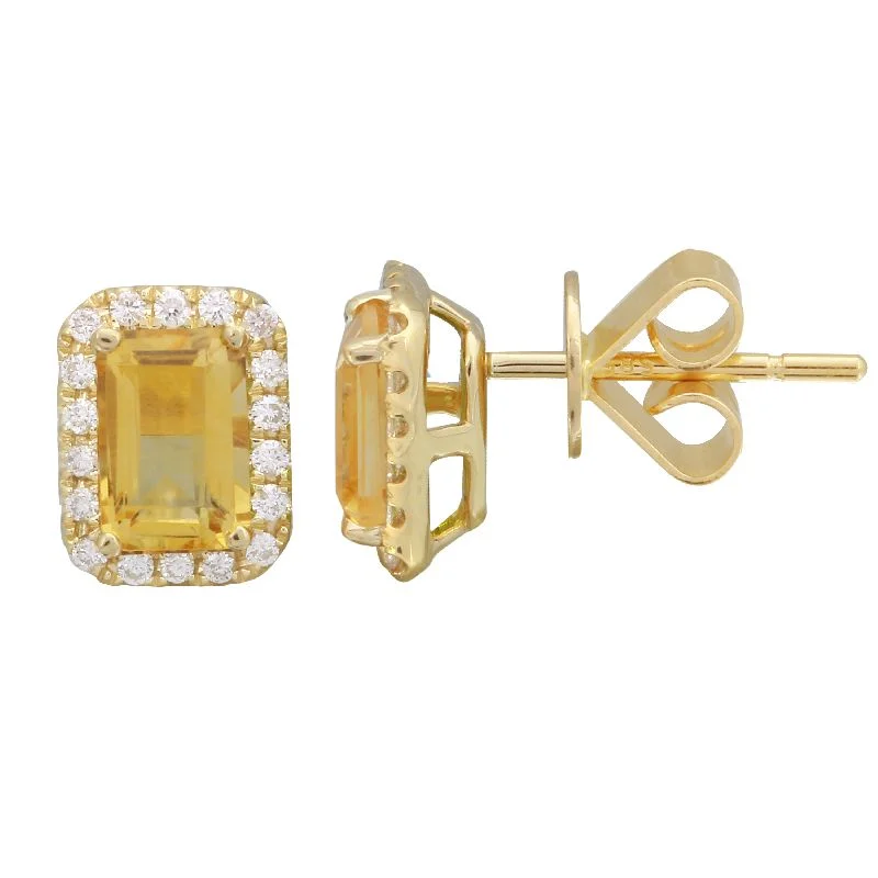handcrafted silver cross pendant 14k Yellow Citrine Emerald Cut Gemstone Earrings