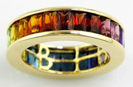 emerald-cut aquamarine necklace 14K Yellow Contemporary Multi-Gemstone Ring Size 7