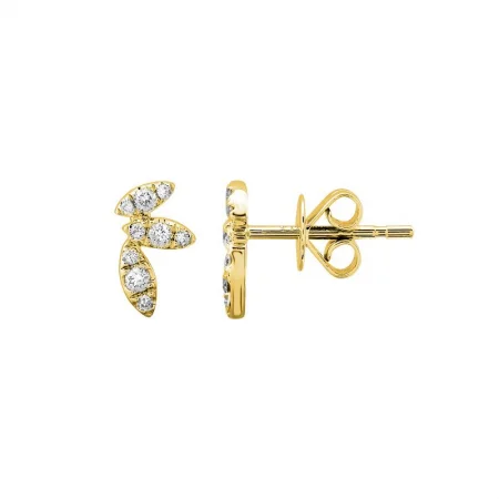 large vintage statement necklace 14k Yellow Diamond Trio Stud Earrings