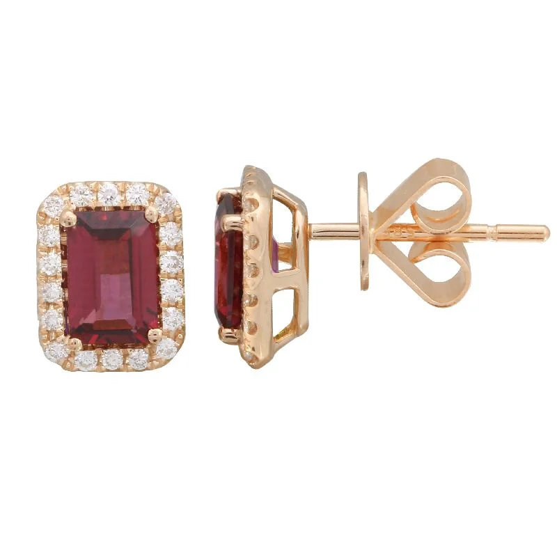 solid gold cartilage hoop 14k Yellow Garnet Emerald Cut Gemstone Earrings