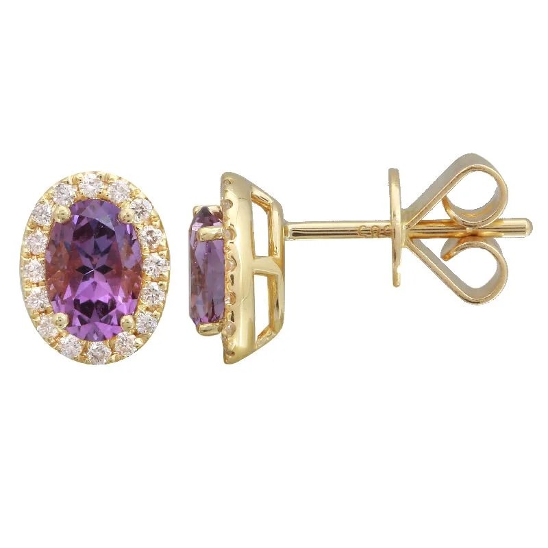 elegant drop earrings wedding 14k Yellow Gold Amethyst & Diamond Oval Gemstone Earrings elegant drop earrings wedding 14k Yellow Gold Amethyst & Diamond Oval Gemstone Earrings