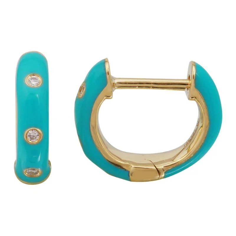 adjustable toe ring silver 14k Yellow Gold Turqouise Enamel & Diamond Huggie Earrings adjustable toe ring silver 14k Yellow Gold Turqouise Enamel & Diamond Huggie Earrings