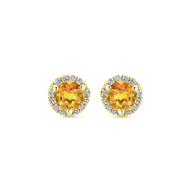 evil eye protection bracelet 14K Yellow Gold Diamond and Citrine Stud Earrings
