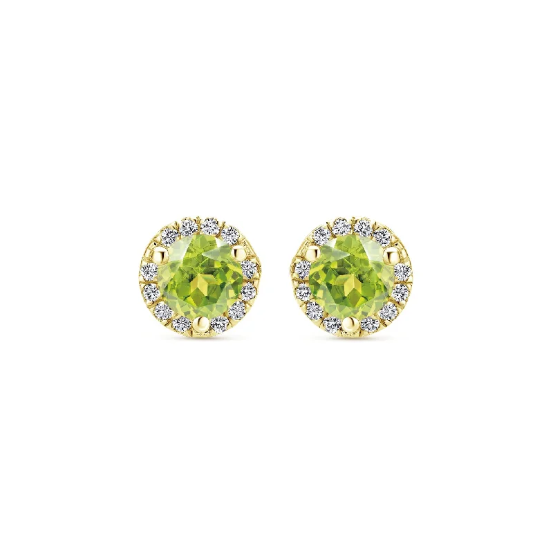 real peridot gemstone ring 14K Yellow Gold Diamond and Lemon Quartz Stud Earrings