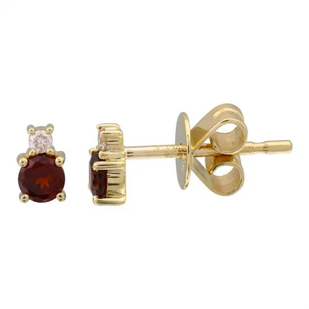 bold gothic vampire ring 14K Yellow Gold Diamond & Birthstone Mini Earrings