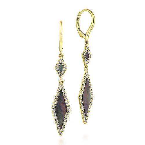 titanium black matte ring 14K Yellow Gold Diamond + Black Mother of Pearl Drop Earrings titanium black matte ring 14K Yellow Gold Diamond + Black Mother of Pearl Drop Earrings