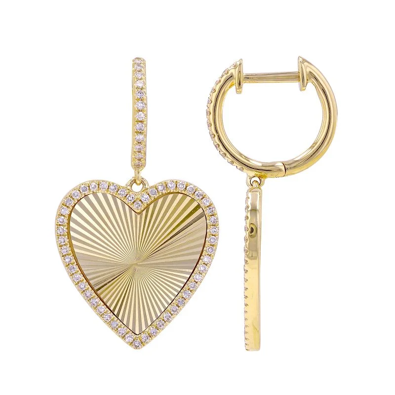 minimalist chain anklet gold 14K Yellow Gold Diamond Fluted Heart Dangle Huggie Earrings minimalist chain anklet gold 14K Yellow Gold Diamond Fluted Heart Dangle Huggie Earrings