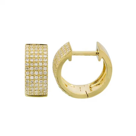 personalized silver cuff bracelet 14k Yellow Gold Diamond Huggie Earrings