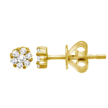 luxury emerald ring platinum 14K Yellow Gold Diamond Mini Flower Cluster Earrings