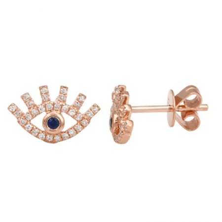 celestial galaxy planet earrings 14K Rose Gold Diamond + Sapphire Mini Evil Eyelash Earrings celestial galaxy planet earrings 14K Rose Gold Diamond + Sapphire Mini Evil Eyelash Earrings