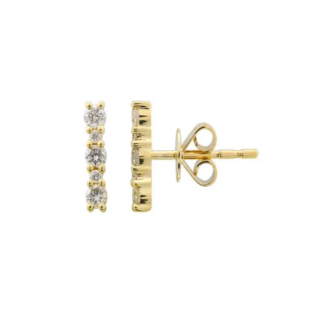 hammered silver pendant necklace 14k Yellow Gold Diamond Stick Stud Earrings