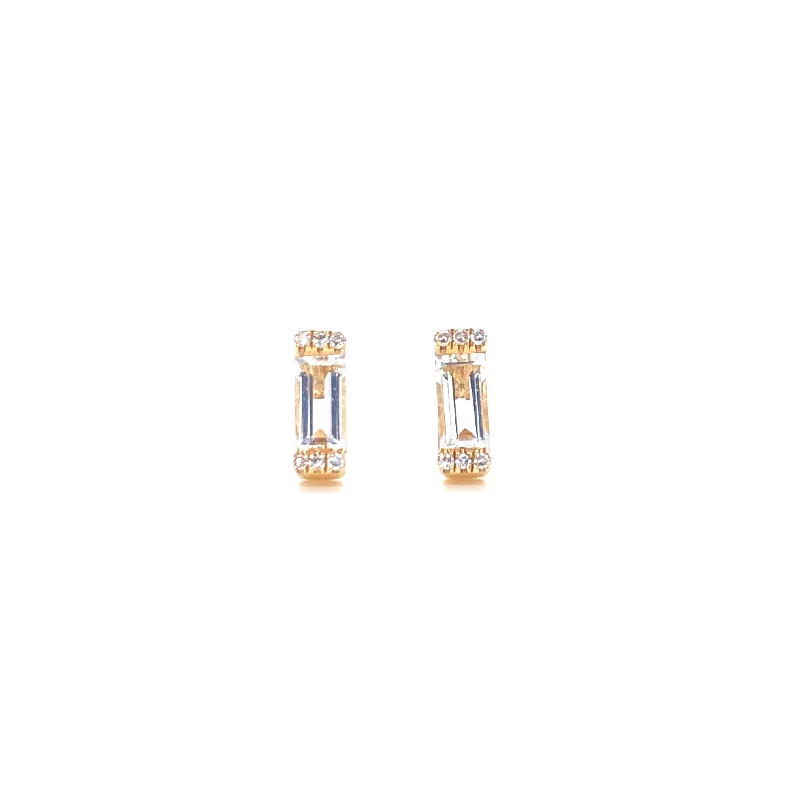 boho tassel earrings handmade 14K Yellow Gold Diamond + White Topaz Baguette Earrings boho tassel earrings handmade 14K Yellow Gold Diamond + White Topaz Baguette Earrings