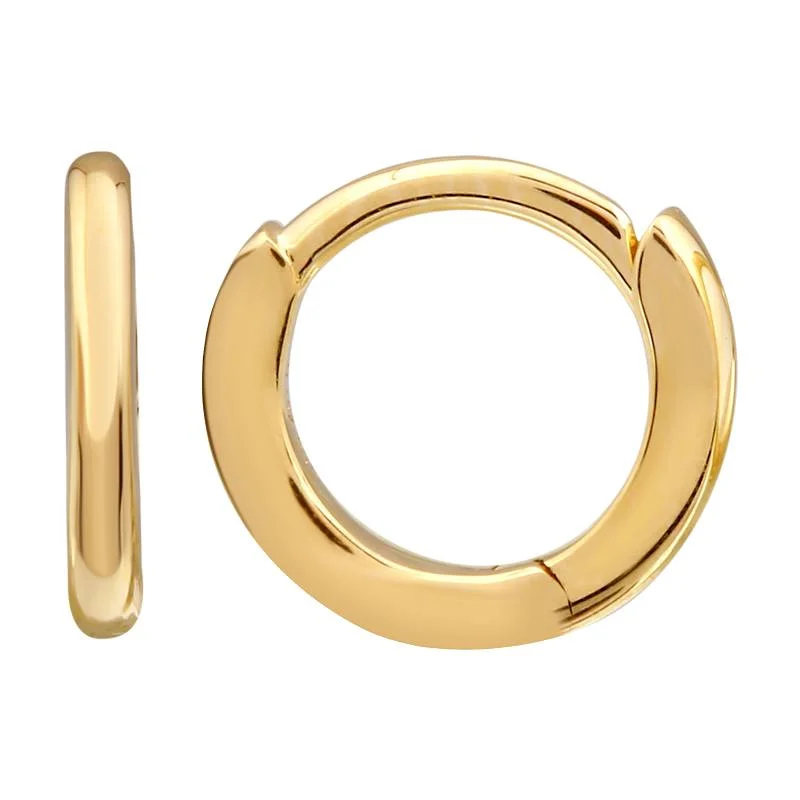 opal gemstone halo ring 14k Yellow Gold Eternity Mini Round Huggie Earrings