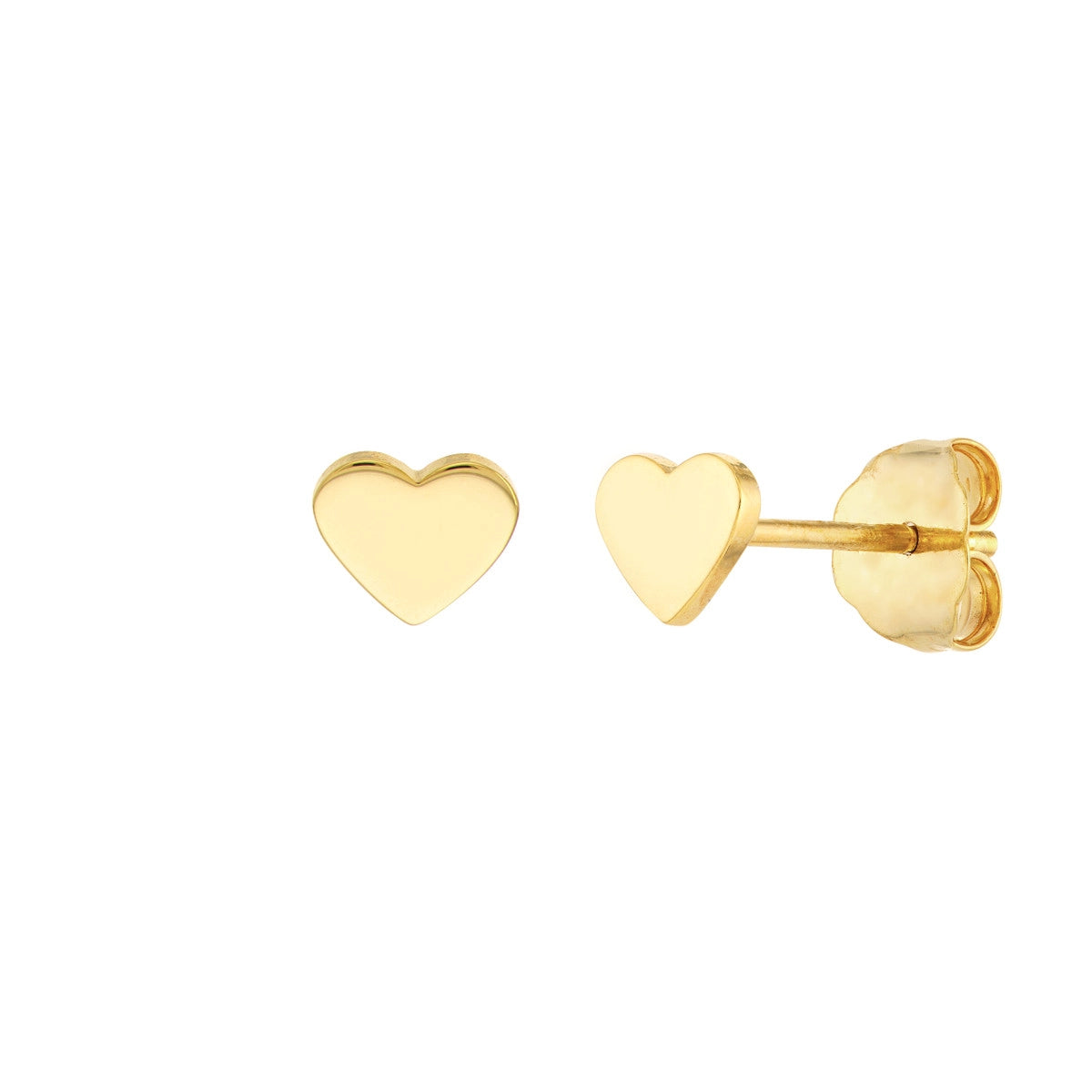 boho macrame bead anklet 14K Yellow Gold Flat Heart Stud Earrings