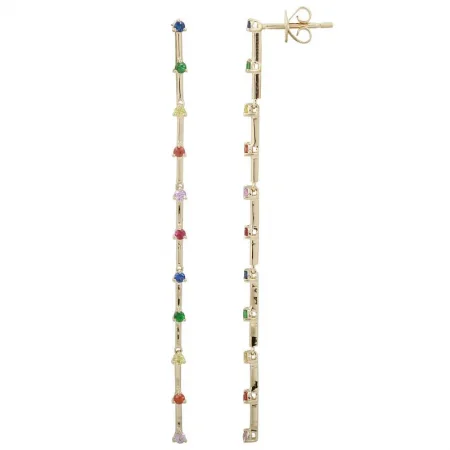 personalized name ring 14k Yellow Gold Gemstone Earrings