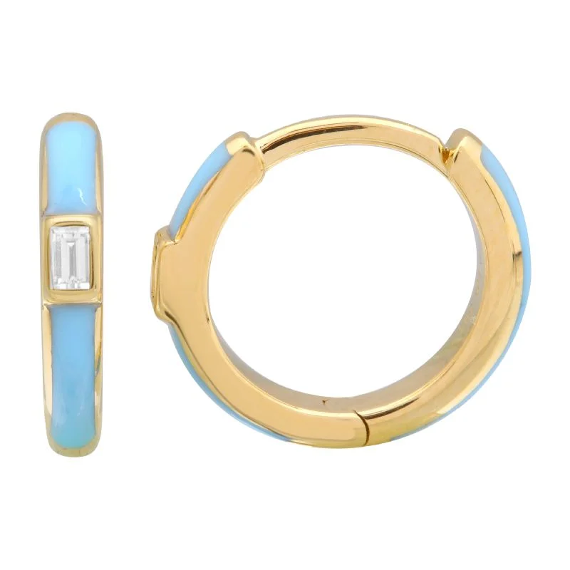 Celtic knot wedding band 14k Yellow Gold Light Blue Enamel & Diamond Huggie Earrings Celtic knot wedding band 14k Yellow Gold Light Blue Enamel & Diamond Huggie Earrings