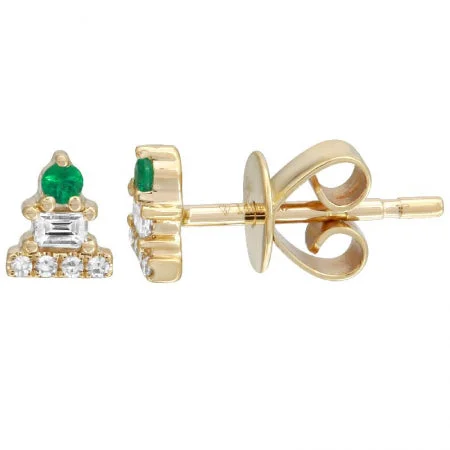 zodiac constellation bracelet silver 14k Yellow Gold Mini Emerald Earrings